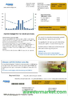 USA Virginia Atmos Energy business utility bill template in Word and PDF formats